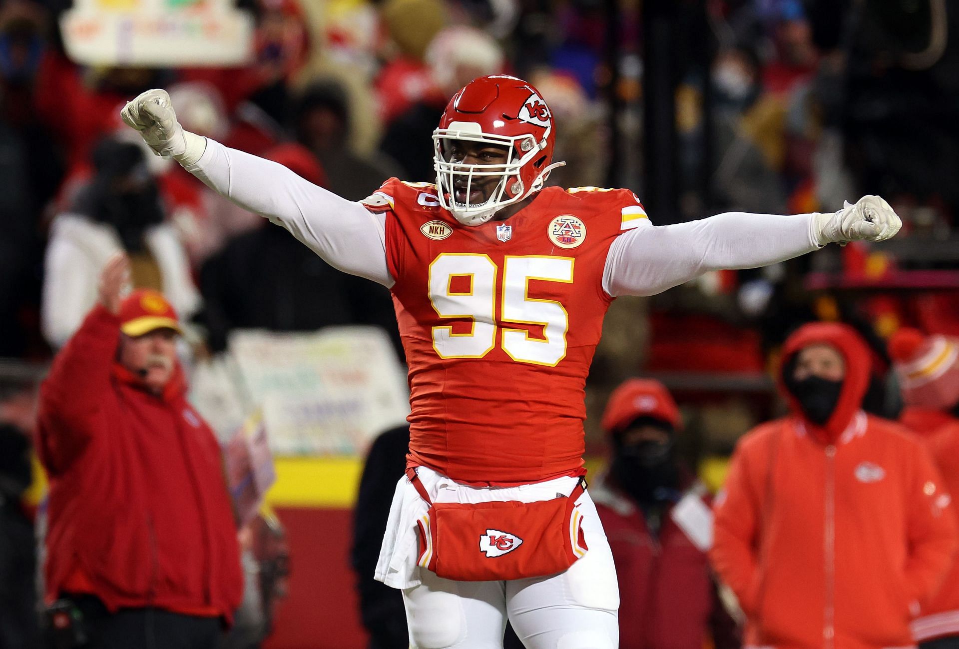 Chris Jones during AFC Wild Card Playoffs - Miami Dolphins v Kansas City Chiefs