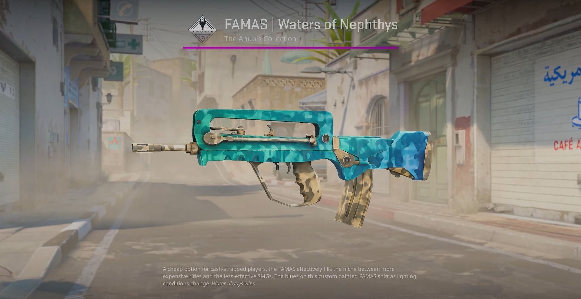 FAMAS Waters of Nephthys (Image via Valve || YouTube/covernant)
