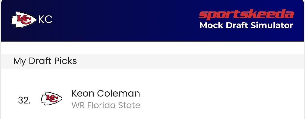 Chiefs select Keon Coleman in 2024 mock draft