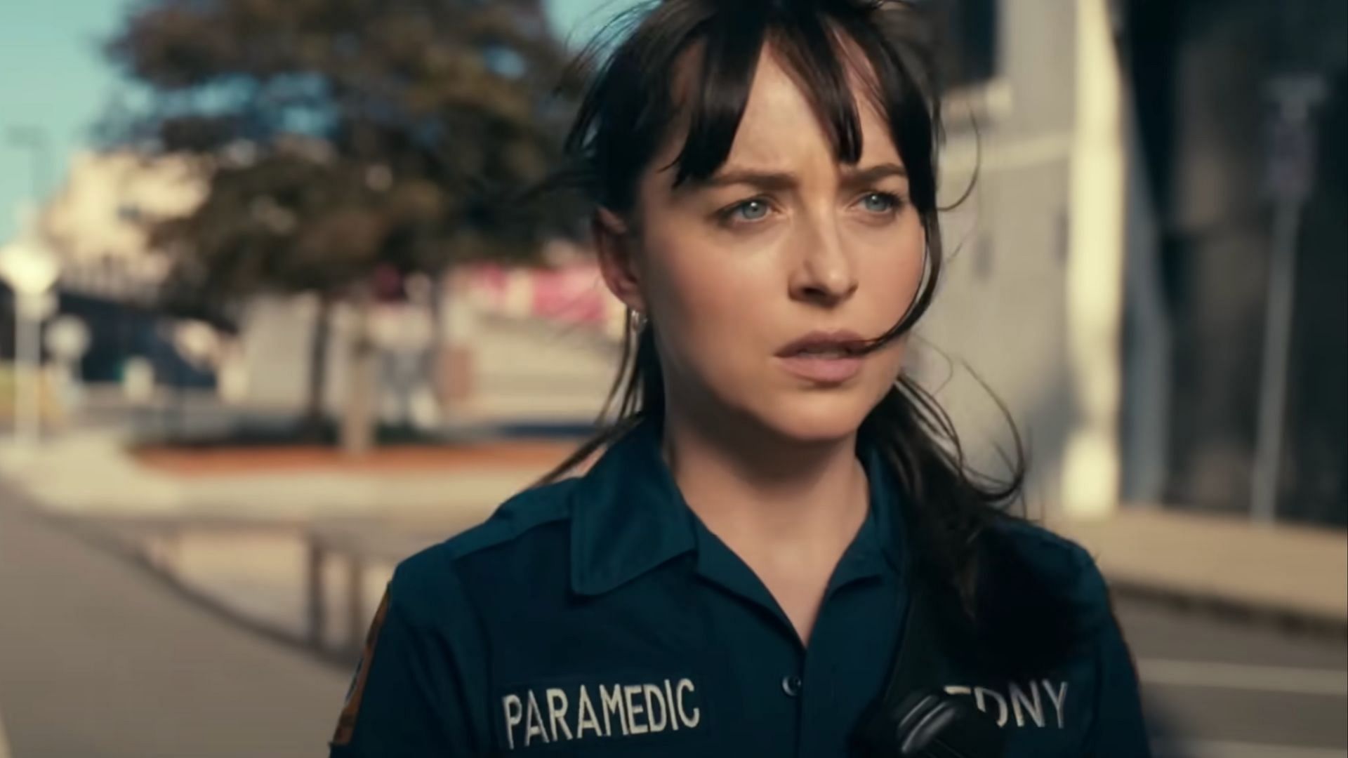 Dakota Johnson. on a still from the trailer (Image via YouTube/Sony Pictures Entertainment, 1:03)