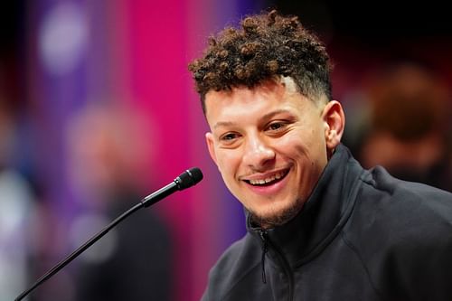 Patrick Mahomes at Super Bowl LVIII Opening Night