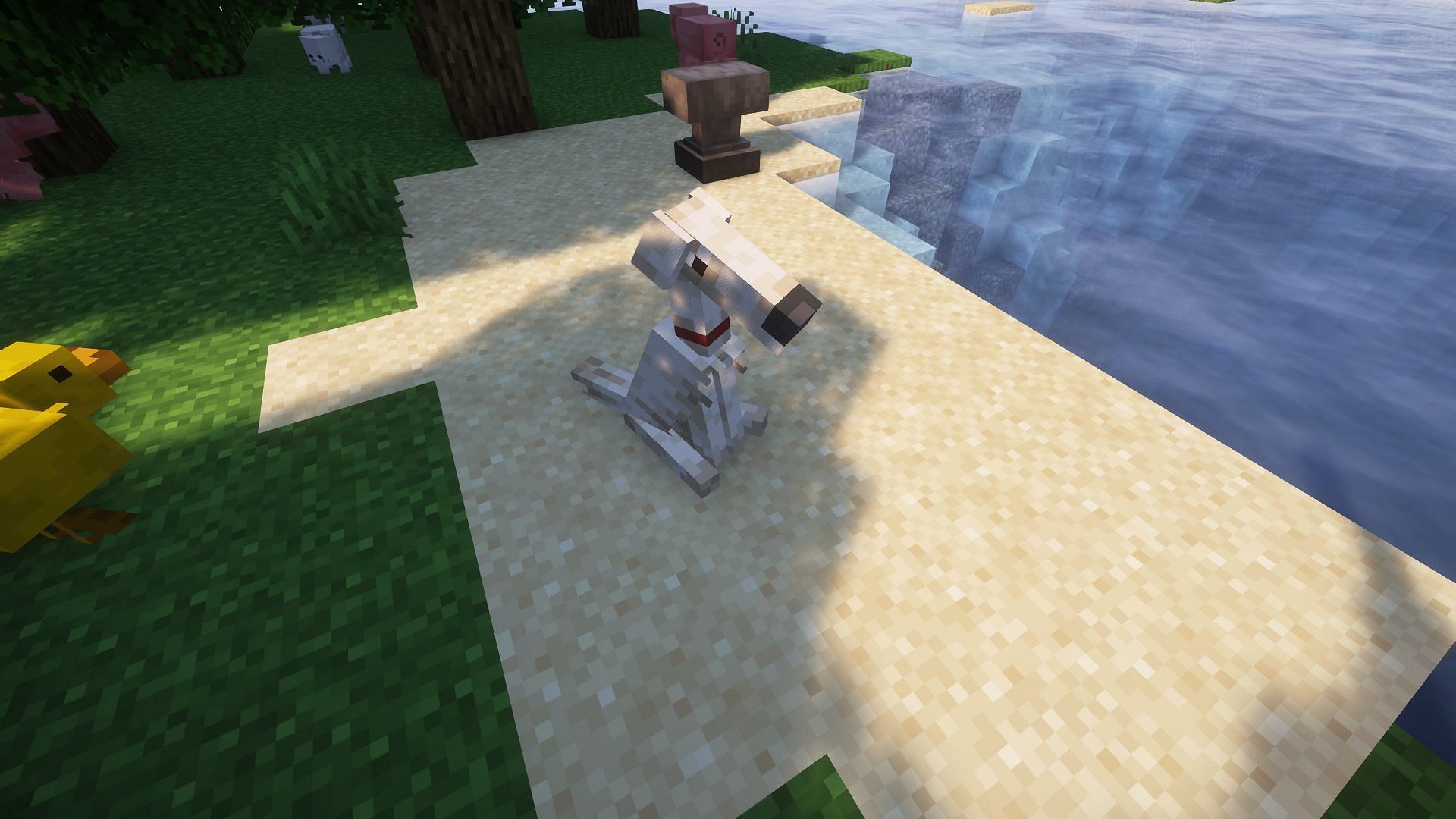 A borzoi in Minecraft. (Image via Mojang)