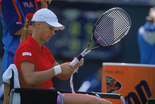 Elena Dementieva in action at Indian Wells