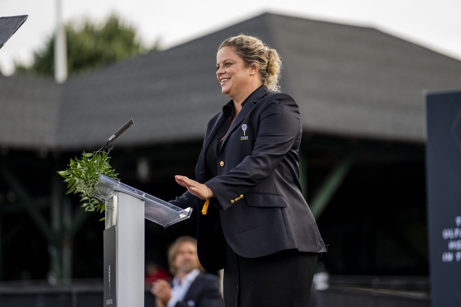 Kim Clijsters at the 2023 International Tennis Hall of Fame Induction Ceremony