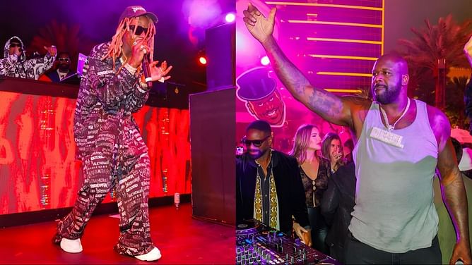 Lil Wayne blazes Shaquille O'Neal's pre-Super Bowl party in Las Vegas