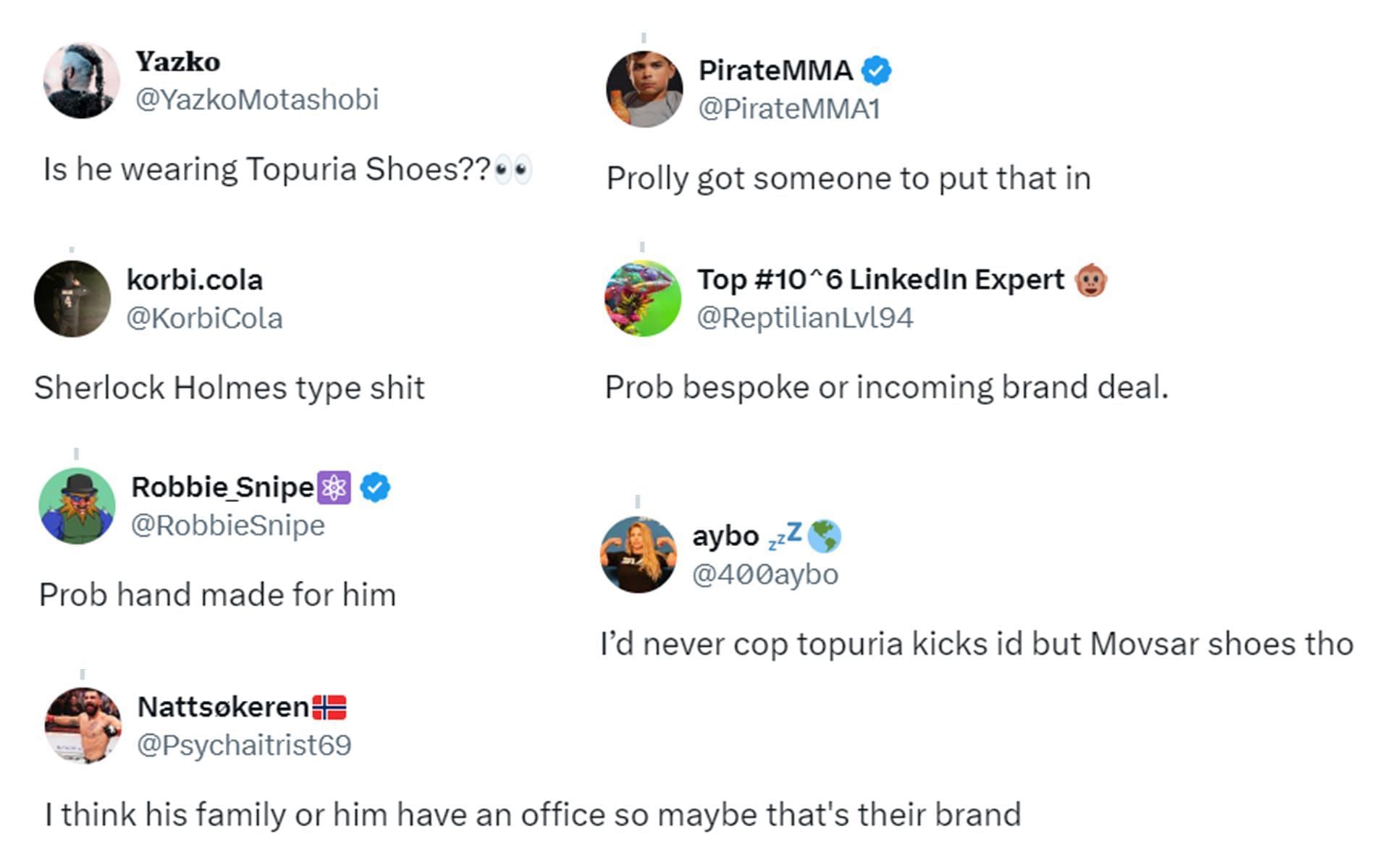 Fan reactions to Topuria&#039;s shoes