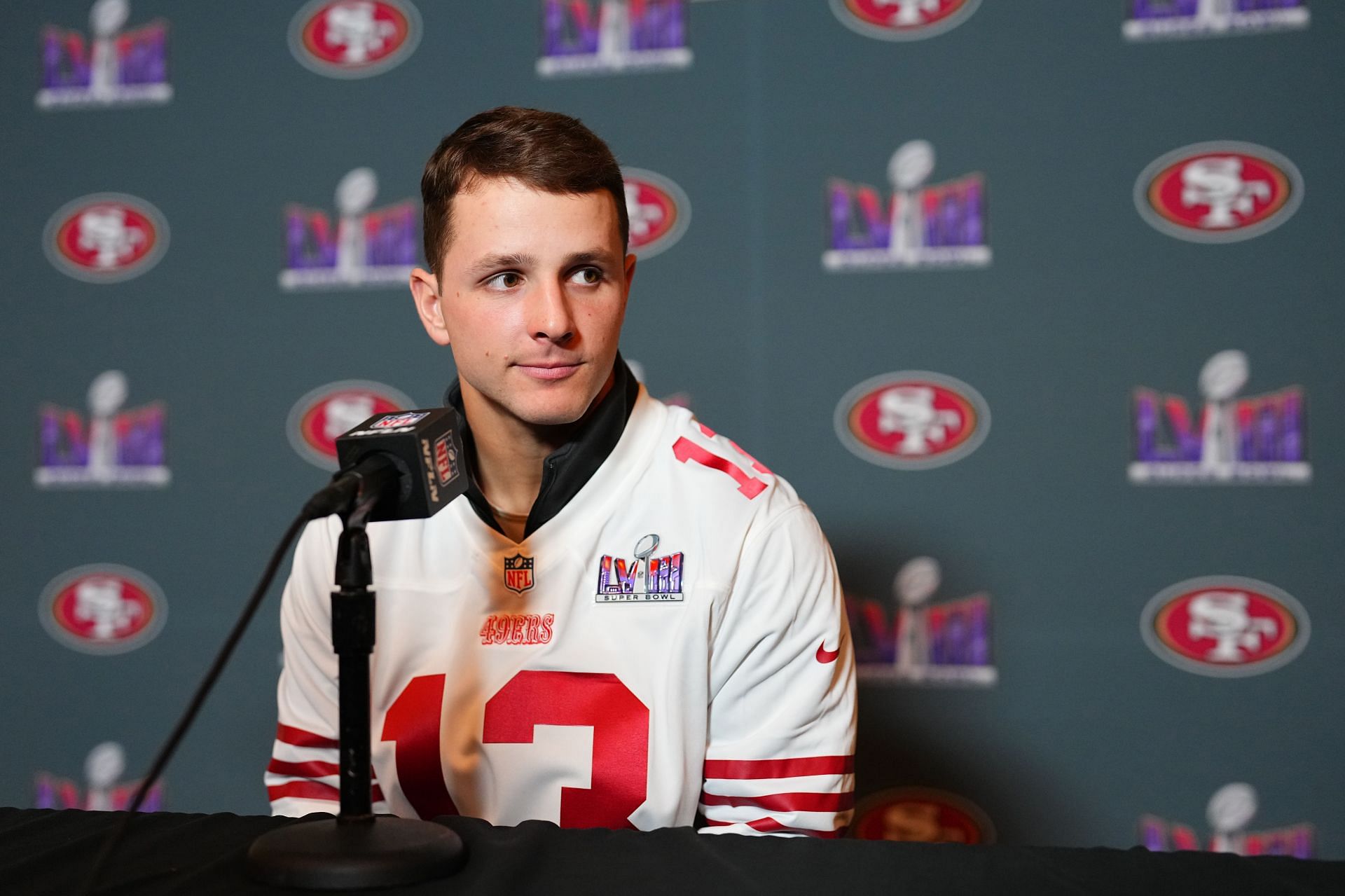 Brock Purdy at Super Bowl LVIII - San Francisco 49ers Media Availability