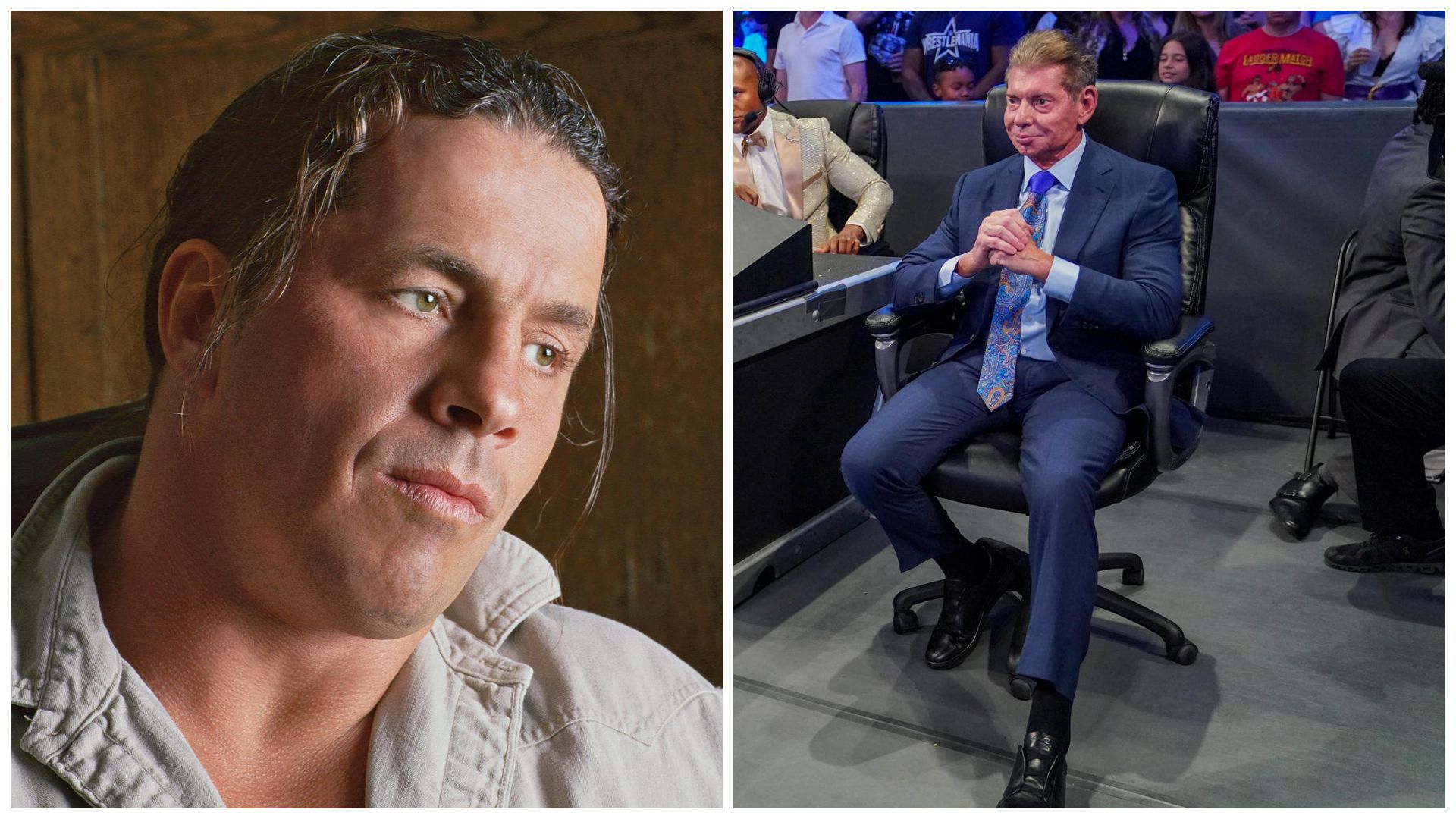 Bret Hart (left) and Vince McMahon (right).