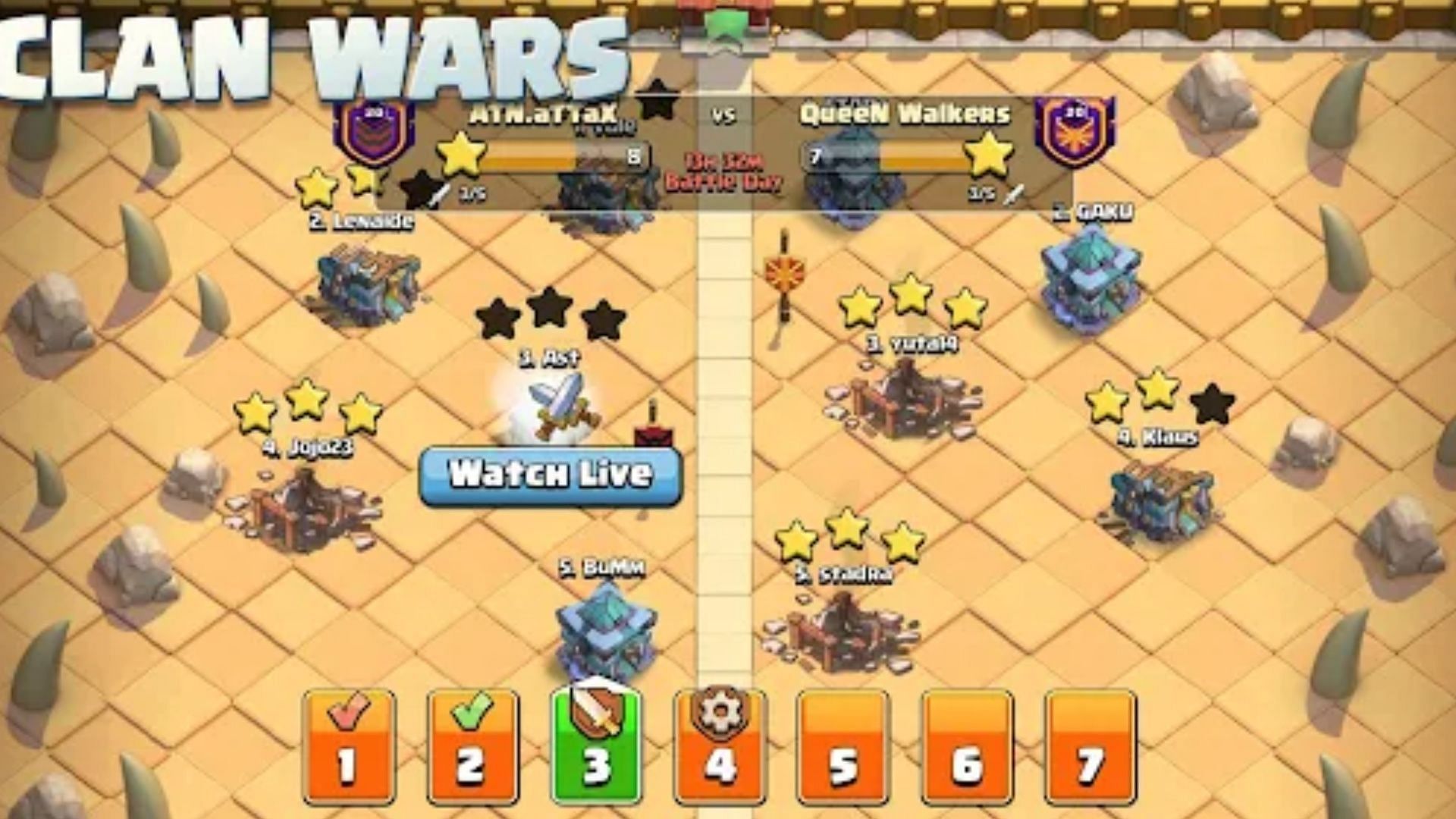 Take part in clan wars to boost your experience and collect resources (Image via Google Play Store)