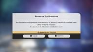 Pre-download pop-up voor versie 2.0 op mobiele apparaten (Afbeelding via HoYoverse)