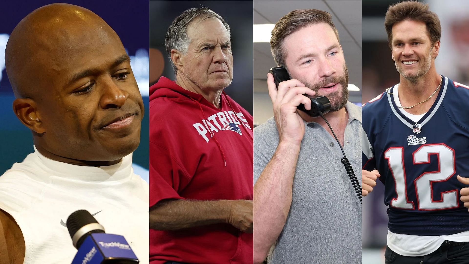 Matthew Slater, Bill Belichick, Julian Edelman, and Tom Brady