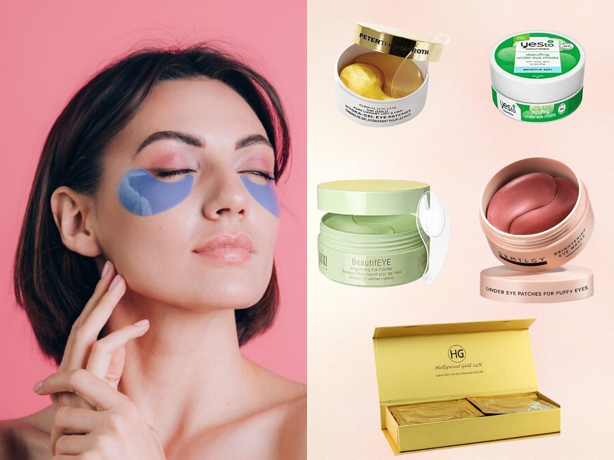 Brightening eye masks (images via Freepik, Amazon, Hollywood gold)