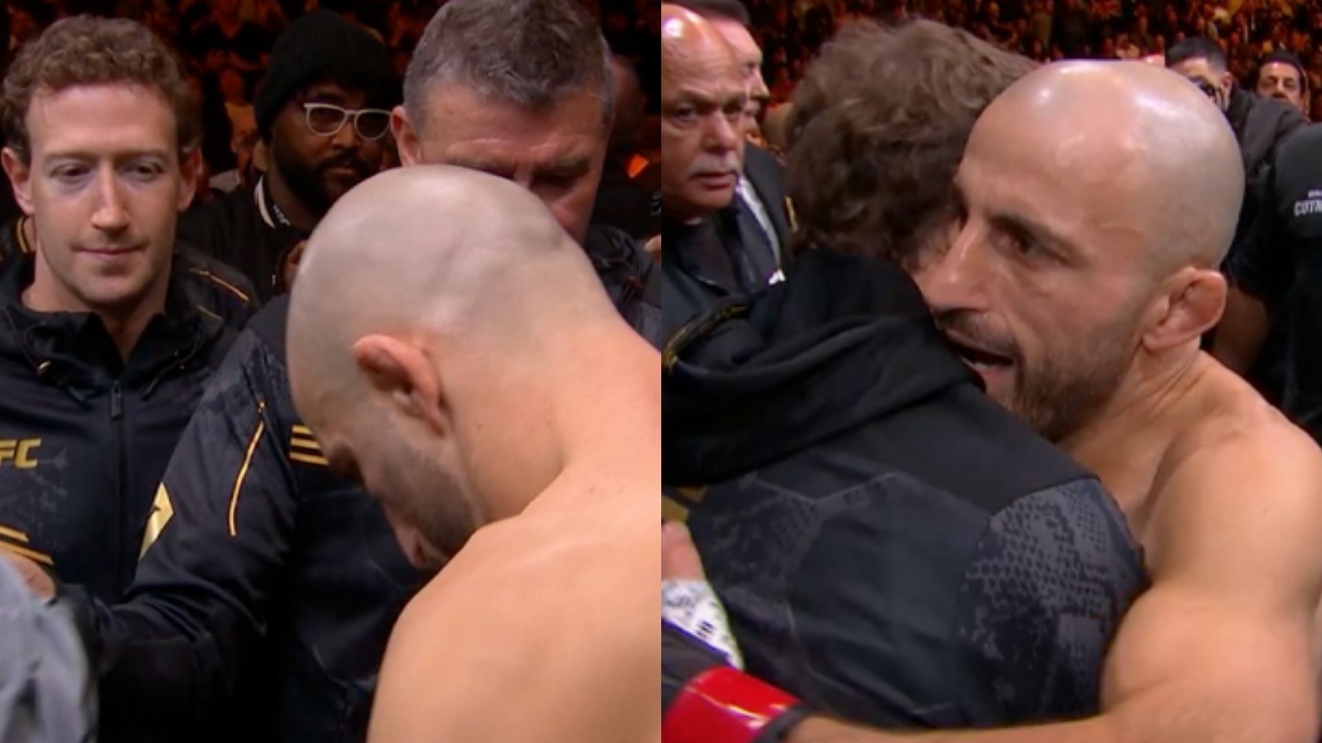 Alexander Volkanovski walks to the octagon with Mark Zuckerberg [Images courtesy of @ufc on Instagram]