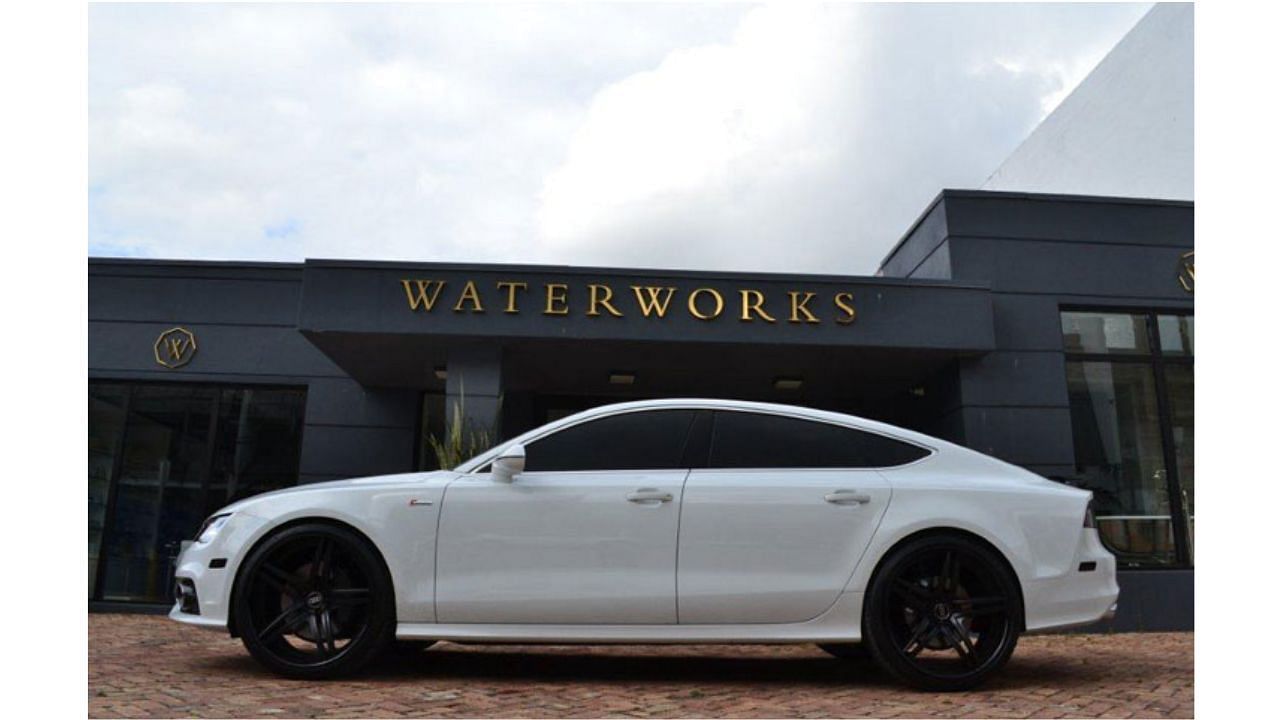 J.D. Martinez&#039;s white Audi A7 fitted with black rims by MC Customs. Credit: rides-mag.com