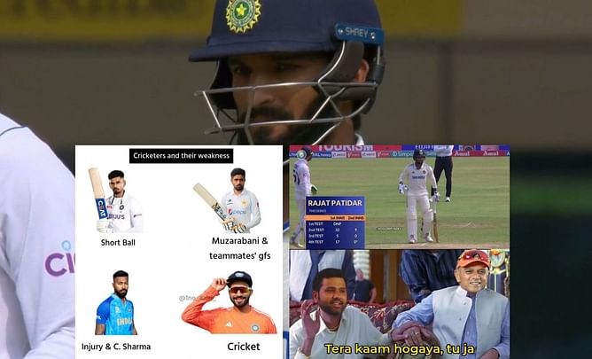 "The RCB fraud"- Top 10 funny memes as fans brutally roast Rajat Patidar after yet another failure in 4th Test vs England in Ranchi