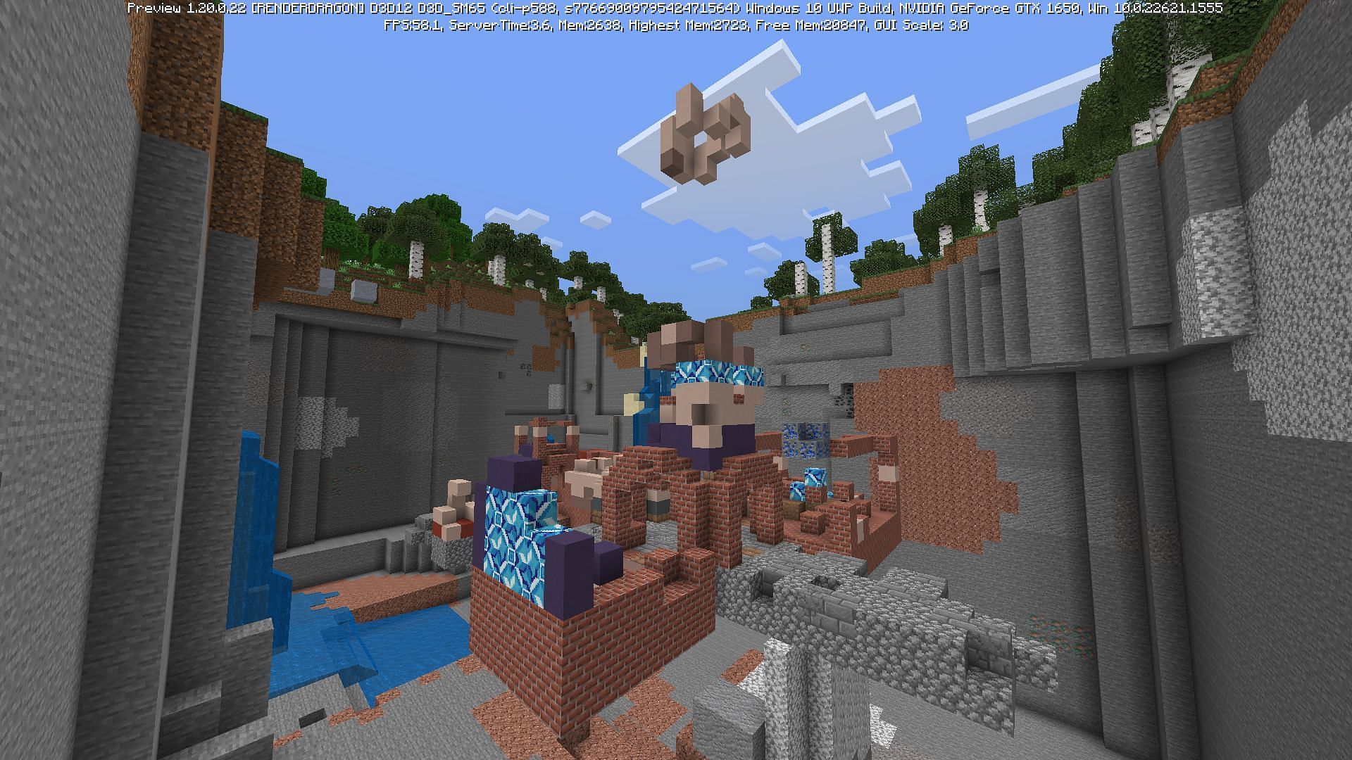 Les ruines du sentier pouvaient être générées de manière détachée avant Bedrock 1.20.60 (Image via Lillybeacon/Mojang Bug Report)