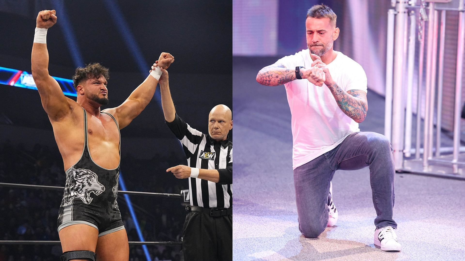 Wardlow and CM Punk once faced off against each other in AEW [Photo courtesy of AEW and WWE Official Websites]