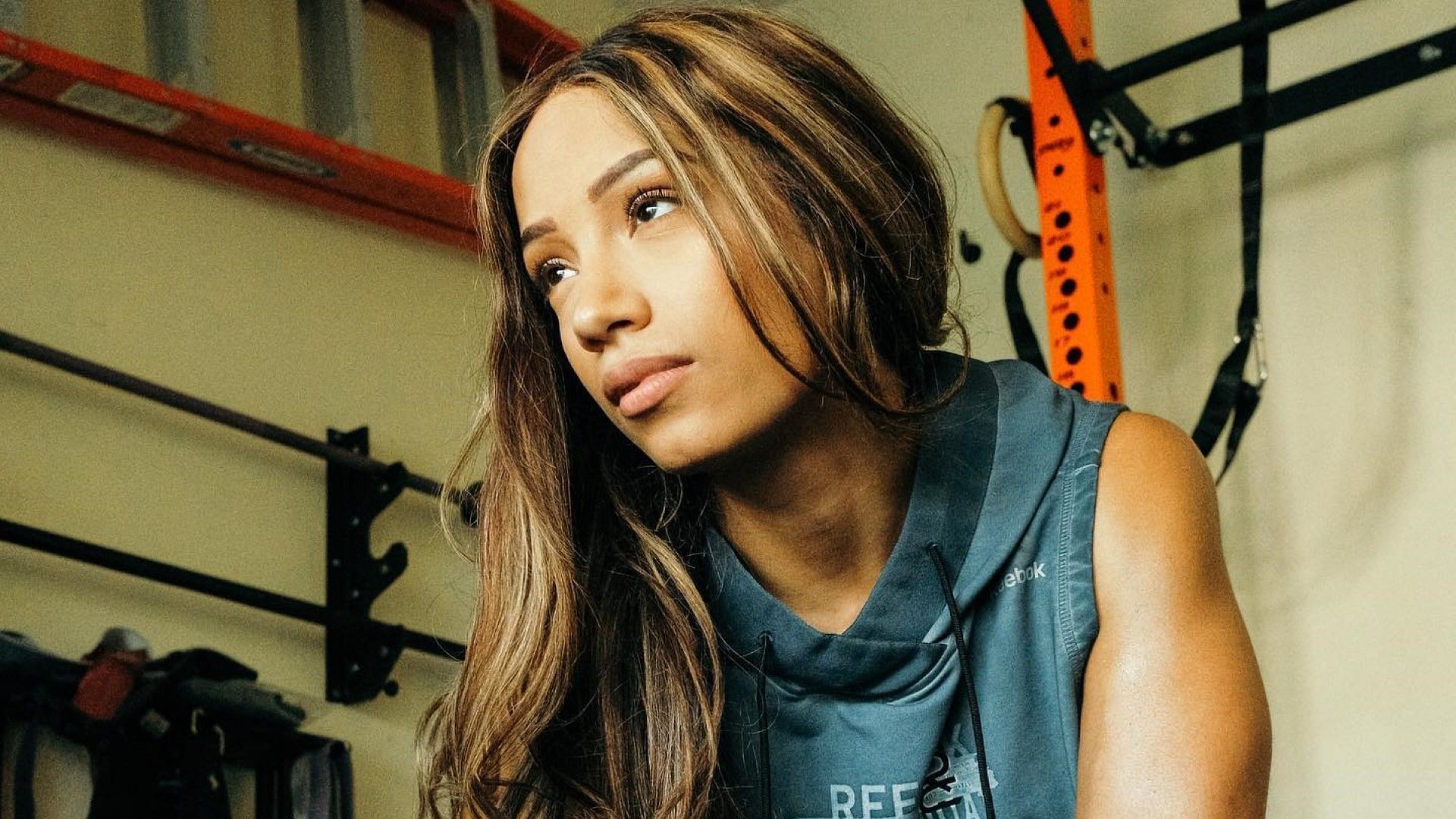 Mercedes Mon&eacute; fka Sasha Banks poses for a fitness photo shoot