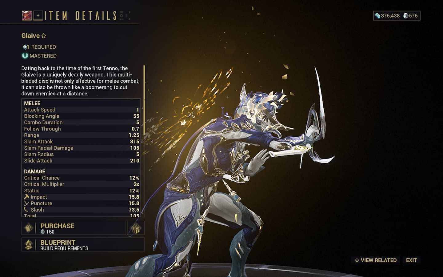 Glaive retains its signature design from Dark Sector, Warframe&#039;s predecessors (Image via Digital Extremes)