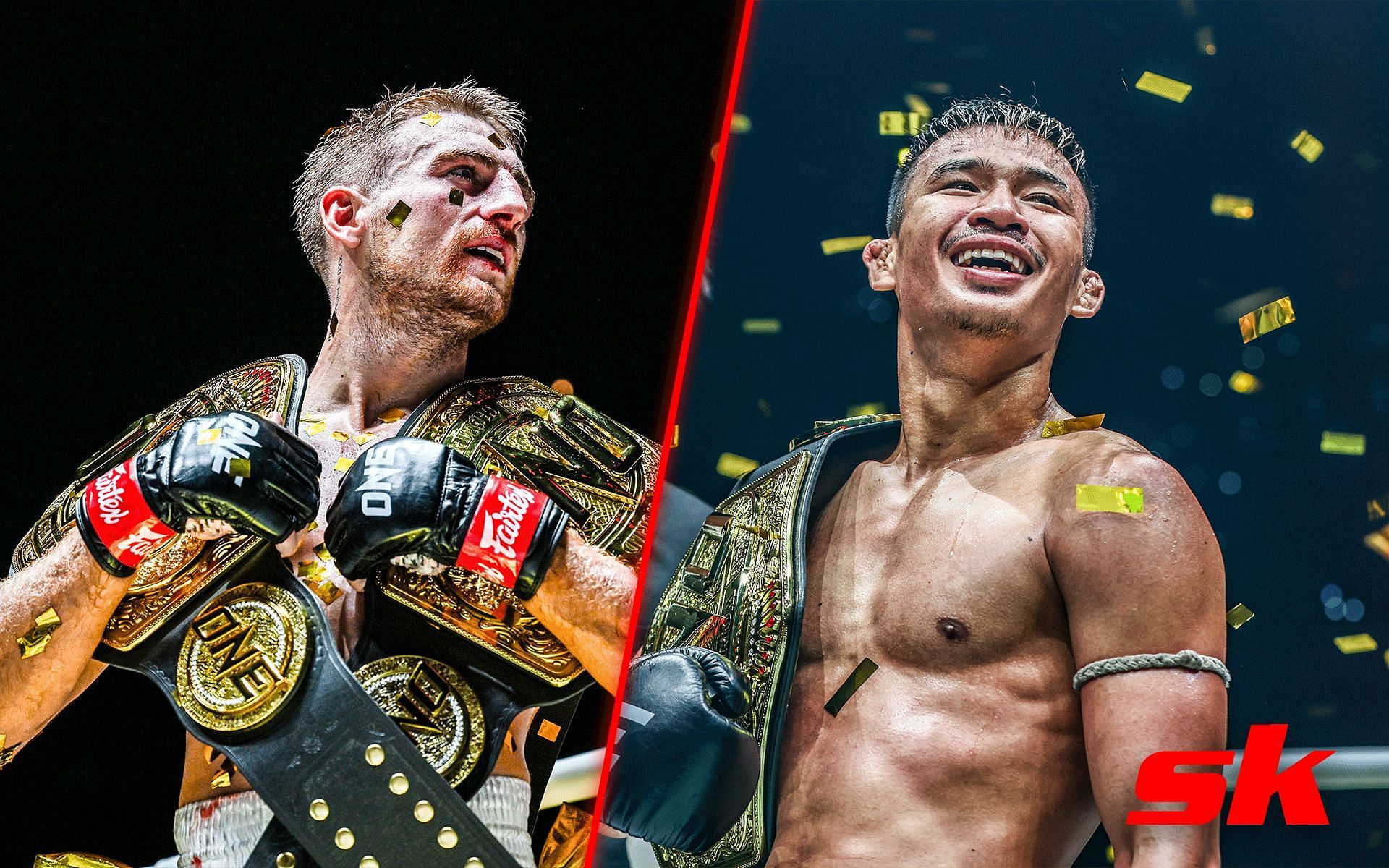 Jonathan Haggerty (left) could be set to defend his ONE bantamweight Muay Thai title against Superlek.