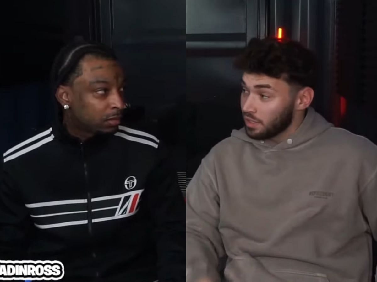 Adin Ross receives questionable TTS message in front of 21 Savage (Image via Kick/Adin Ross)
