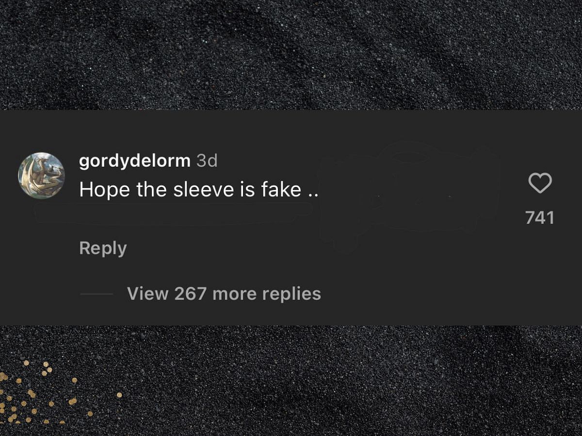 @gordydelorm commented &quot;Hope the sleeve is fake..&quot; under Megan Fox&#039;s Instagra post (Image via @meganfox / Instagram)