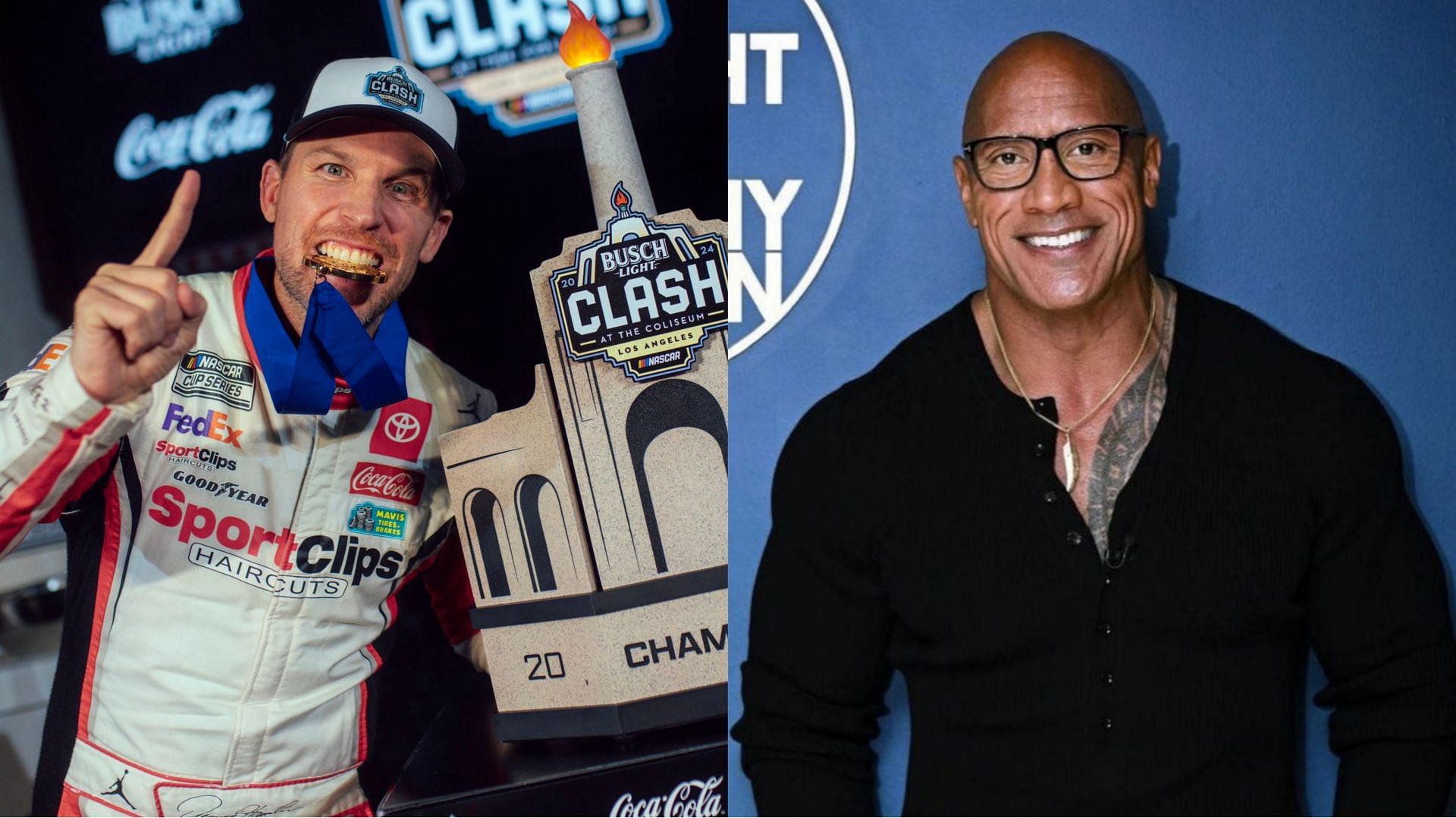 Dwayne Johnson advices Denny Hamlin on playing the role of the &quot;bad guy&quot; (Image from X)