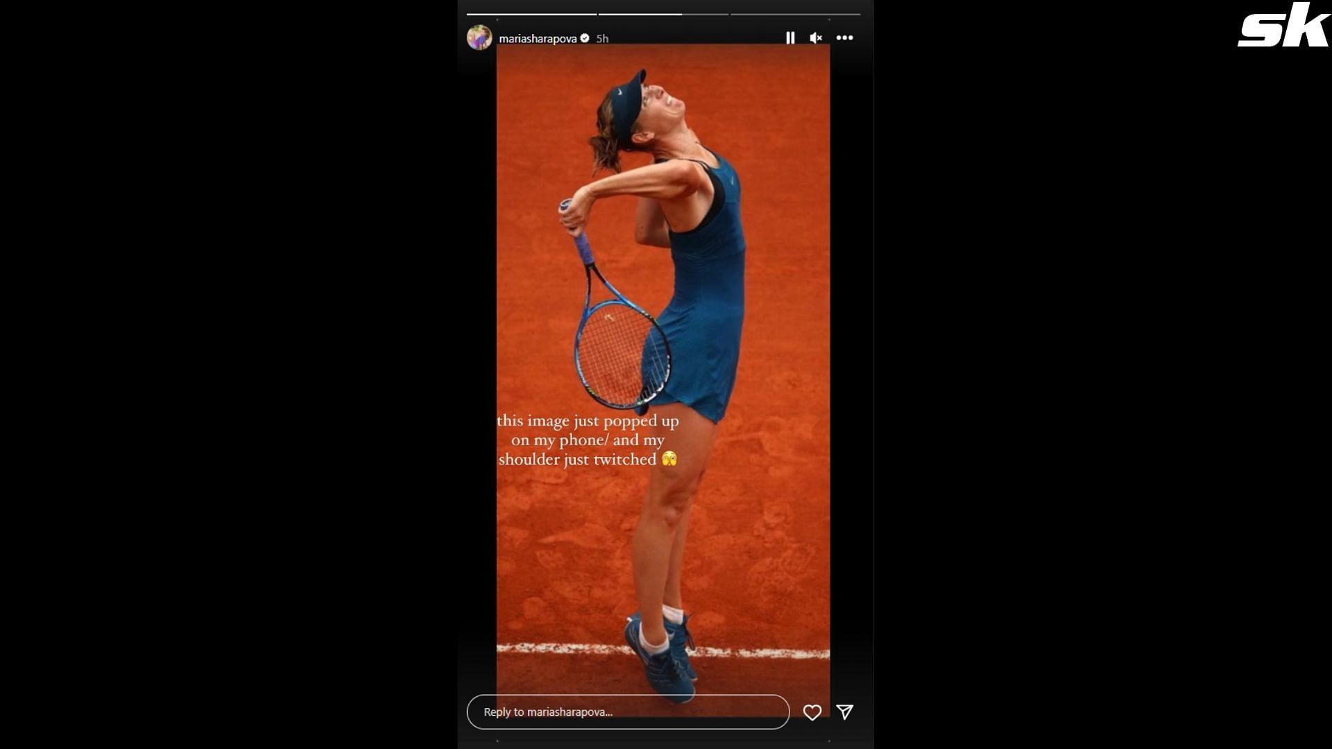 Maria Sharapova reacted to her awkward service action on Instagram.