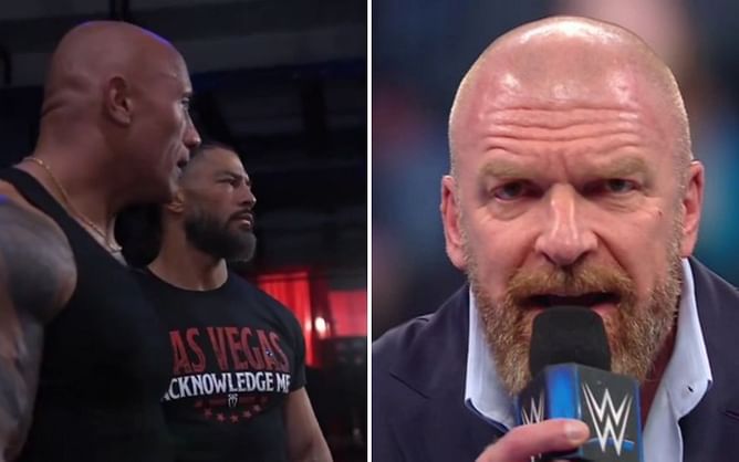 Triple H sends a brutal message to The Rock and Roman Reigns on SmackDown following WrestleMania press event