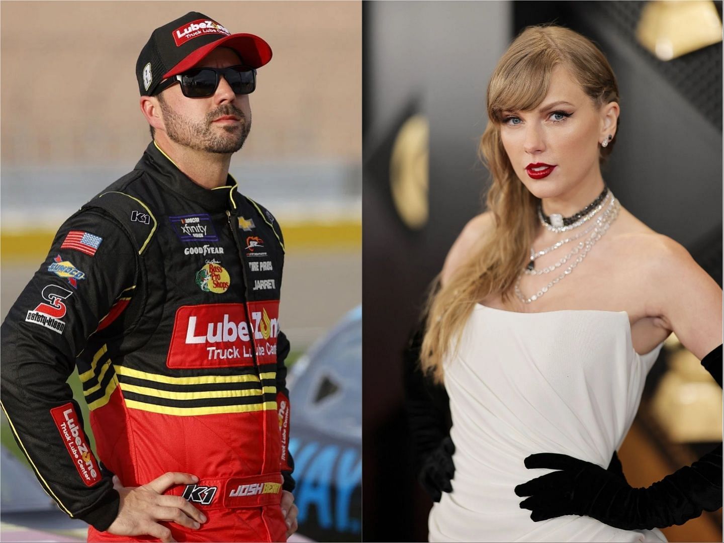 Josh Berry and Taylor Swift (Images via Getty)