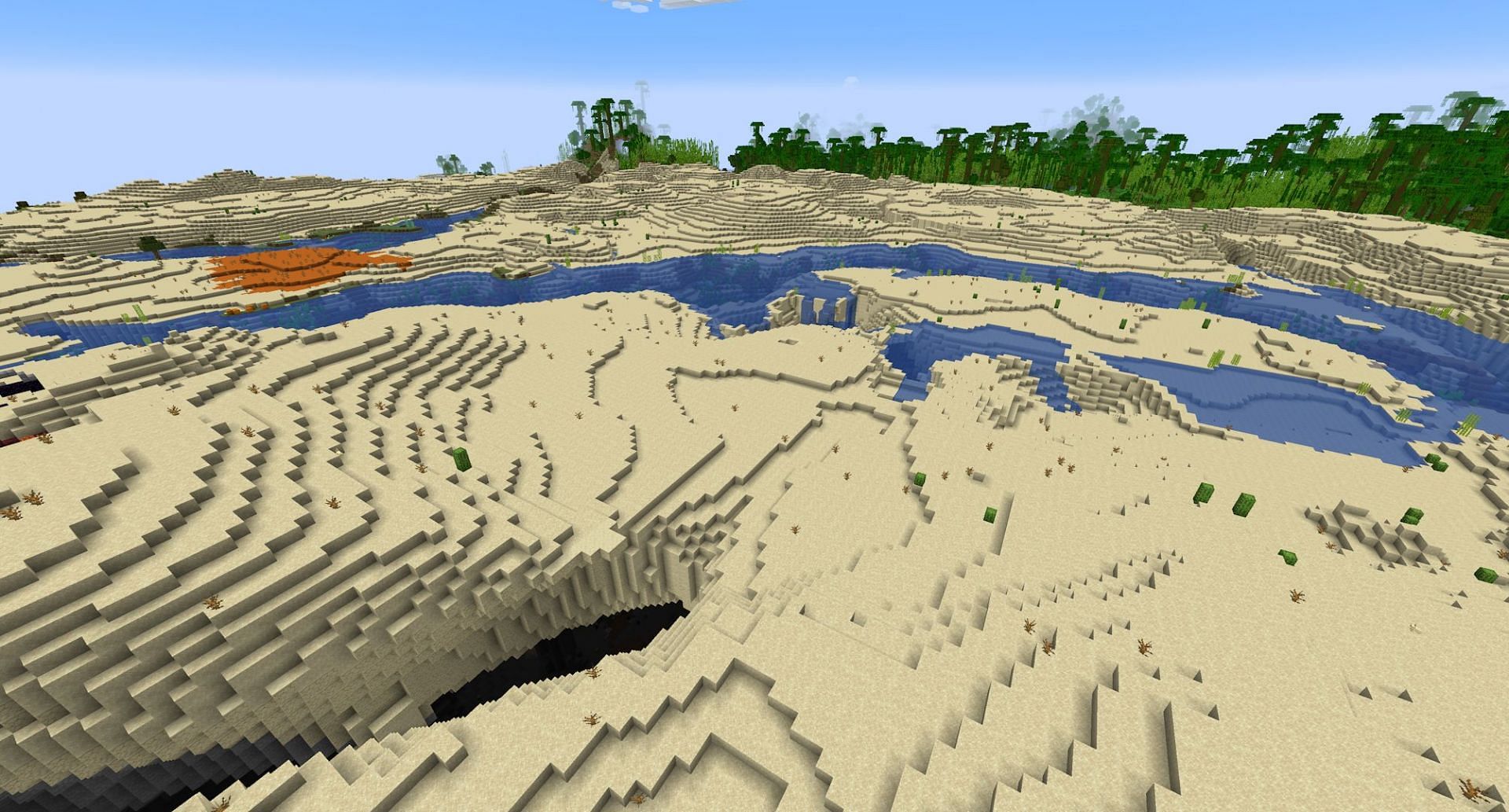 An empty, boring desert (Image via Mojang)