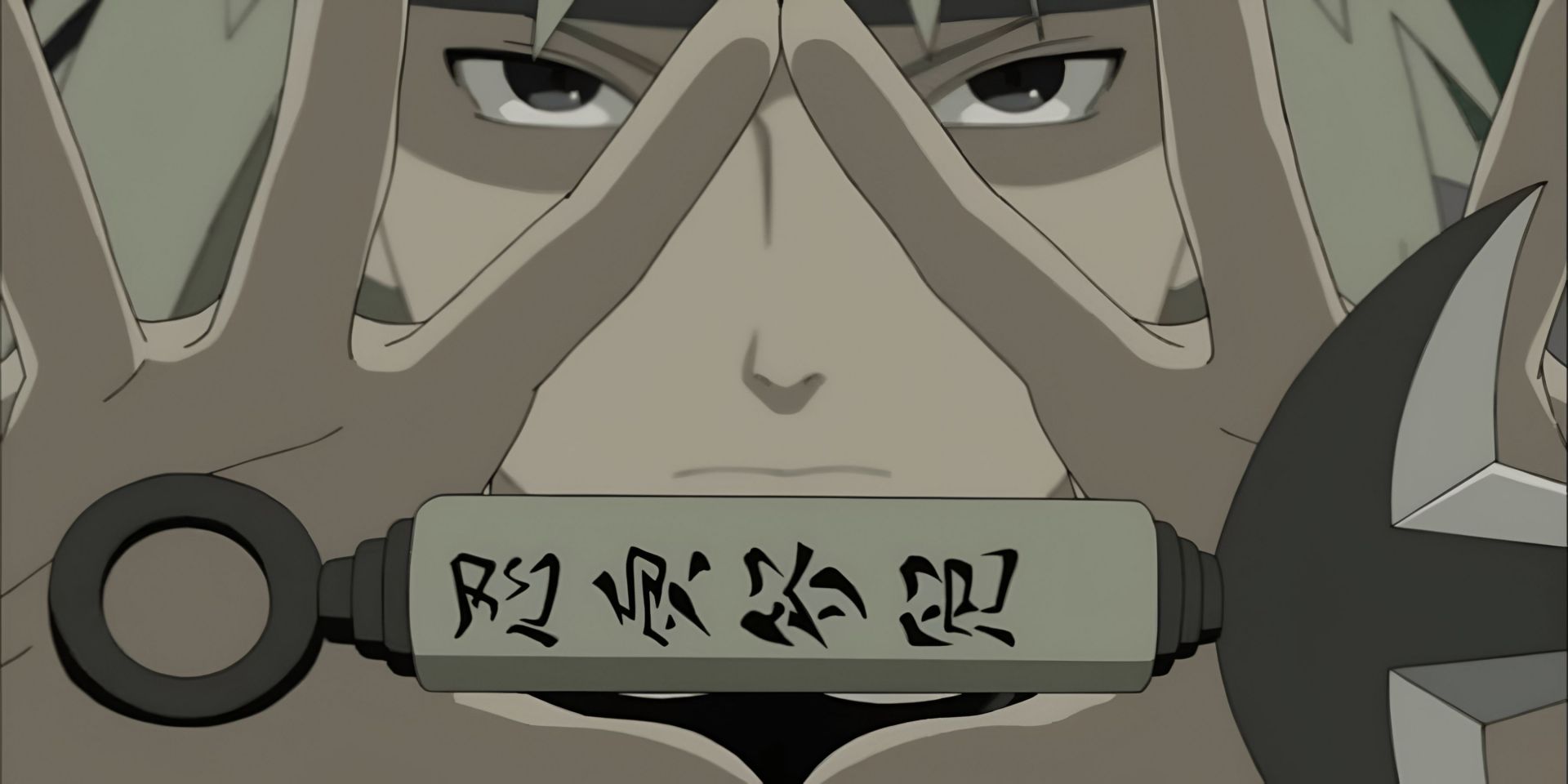 Minato&#039;s Flying Raijin Technique formula on his kunai (Image via Studio Pierrot)