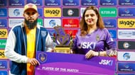 Adil Rashid receiving an award (Image Courtesy: X/International League T20)