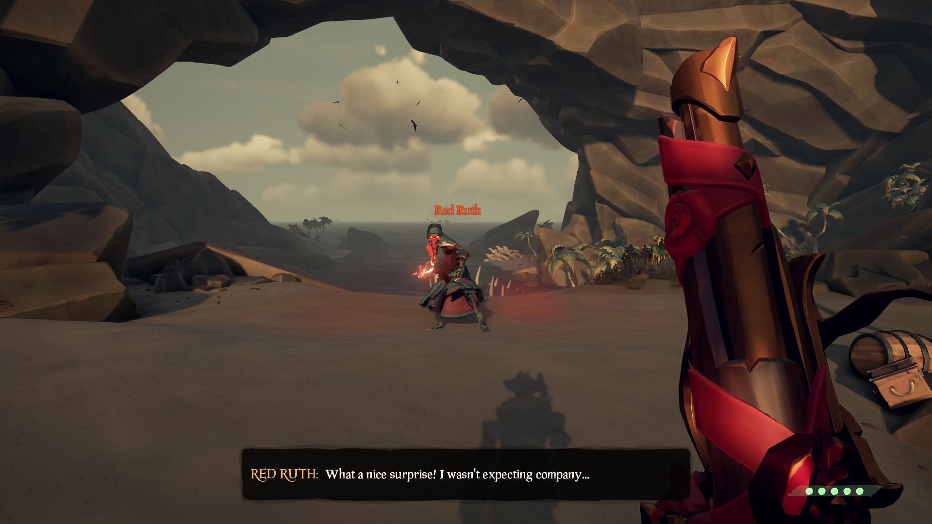 The Ashen Lord will start off with a quirky dialogue as the event is activated. (Image via Rare)