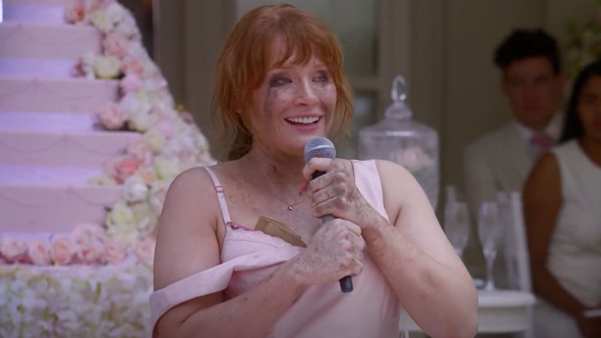 Lacie makes her Maid of Honour&#039;s speech (Image via Netflix)