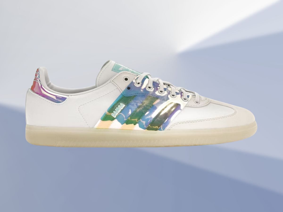 The &ldquo;White Iridescent&rdquo; sneakers (Image via StockX)