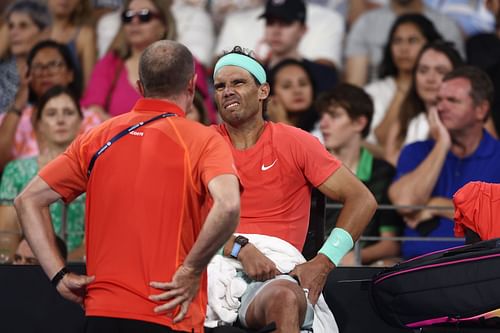 Rafael Nadal at the 2024 Brisbane International.