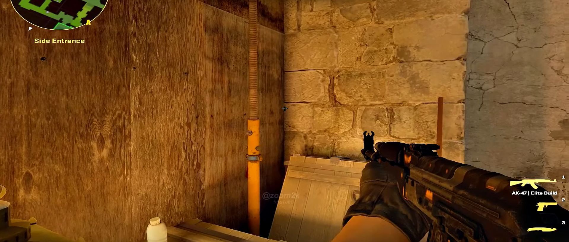 Best wall bang spots on Ancient for B Bombsite (Image via Valve || YouTube/Zoom2k)