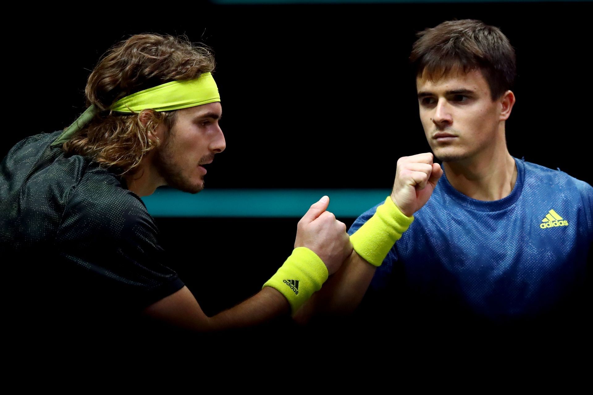 Stefanos Tsitsipas with his brother and doubles partner Petros