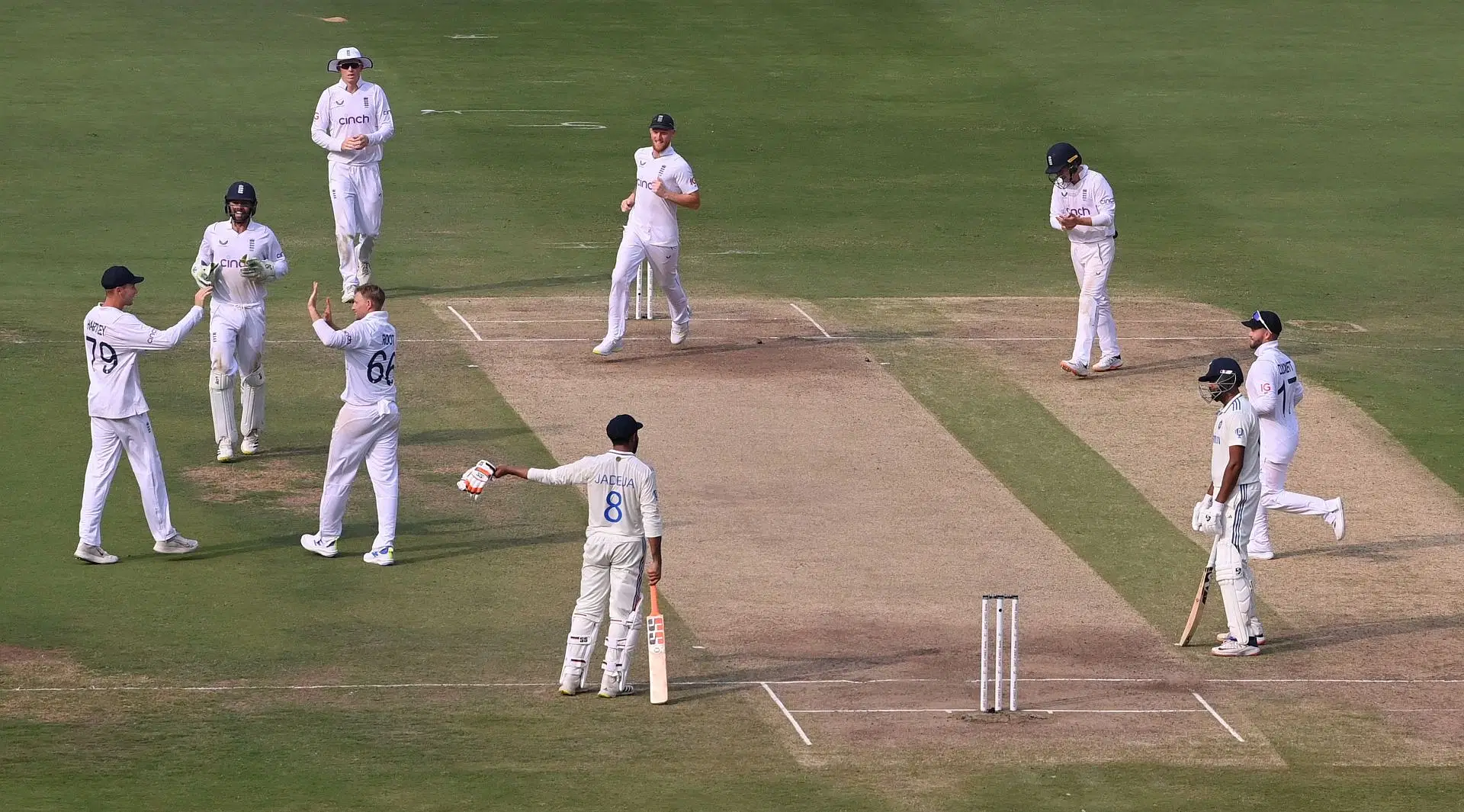 Ravichandran Ashwin was run out after a mix-up with Ravindra Jadeja in the Hyderabad Test. (Pic: Getty Images)