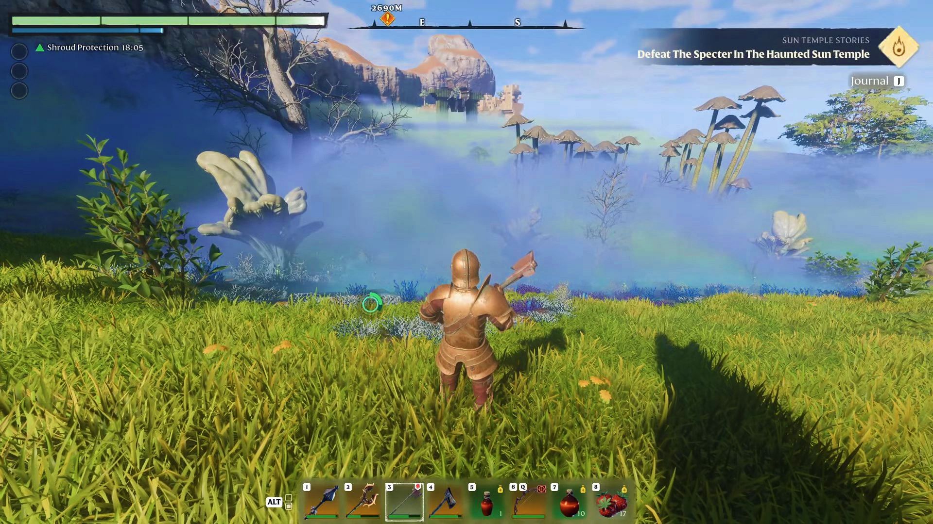 Mint Mushroom Meat can be found at Nomad Highlands in Enshrouded (Image via Keen Games)