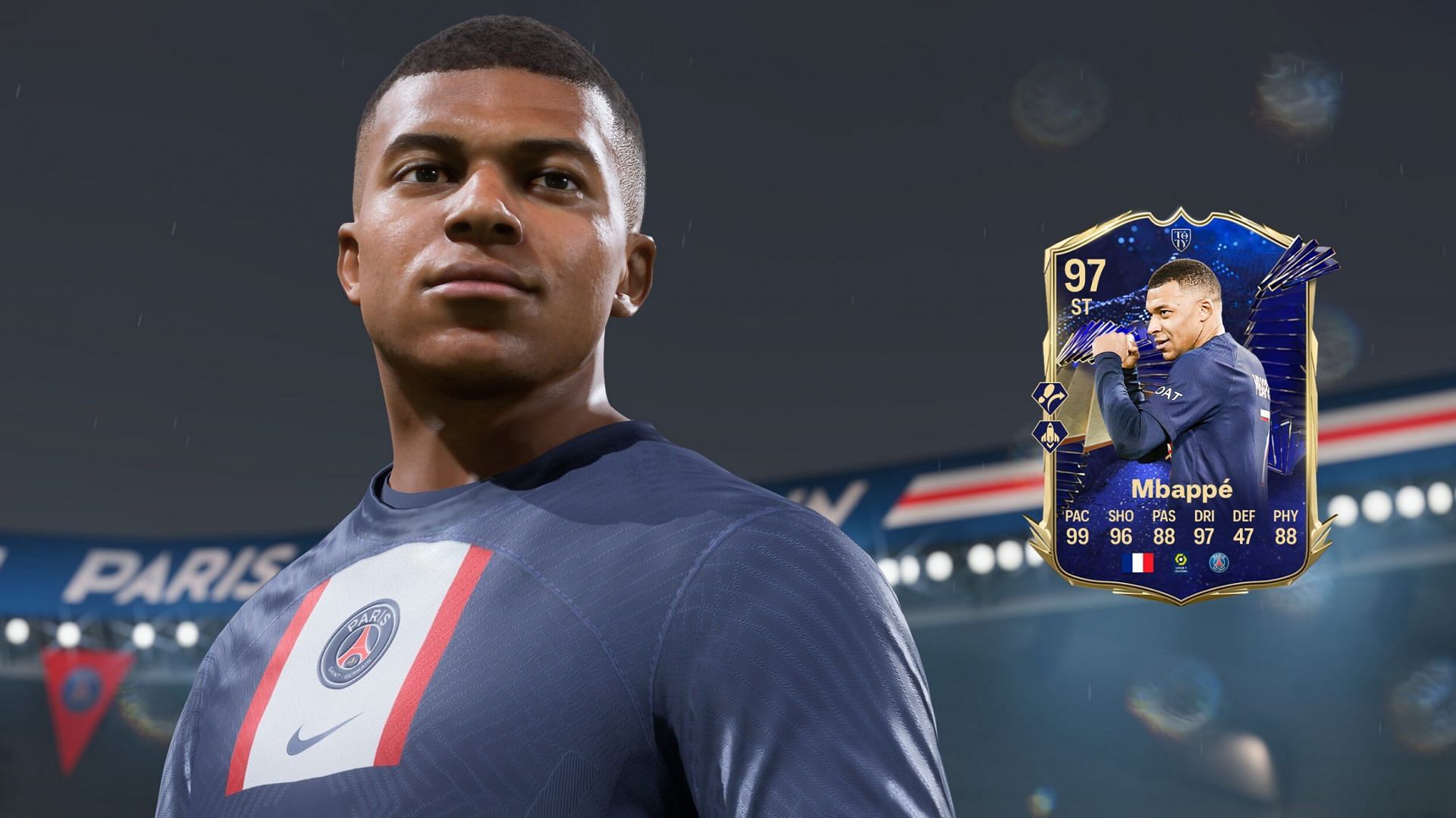 TOTY Kylian Mbappe's Quick Step and Trivela is the best trait-pair in the list of best EA FC 24 double PlayStyle+ combinations (Images via EA Sports)