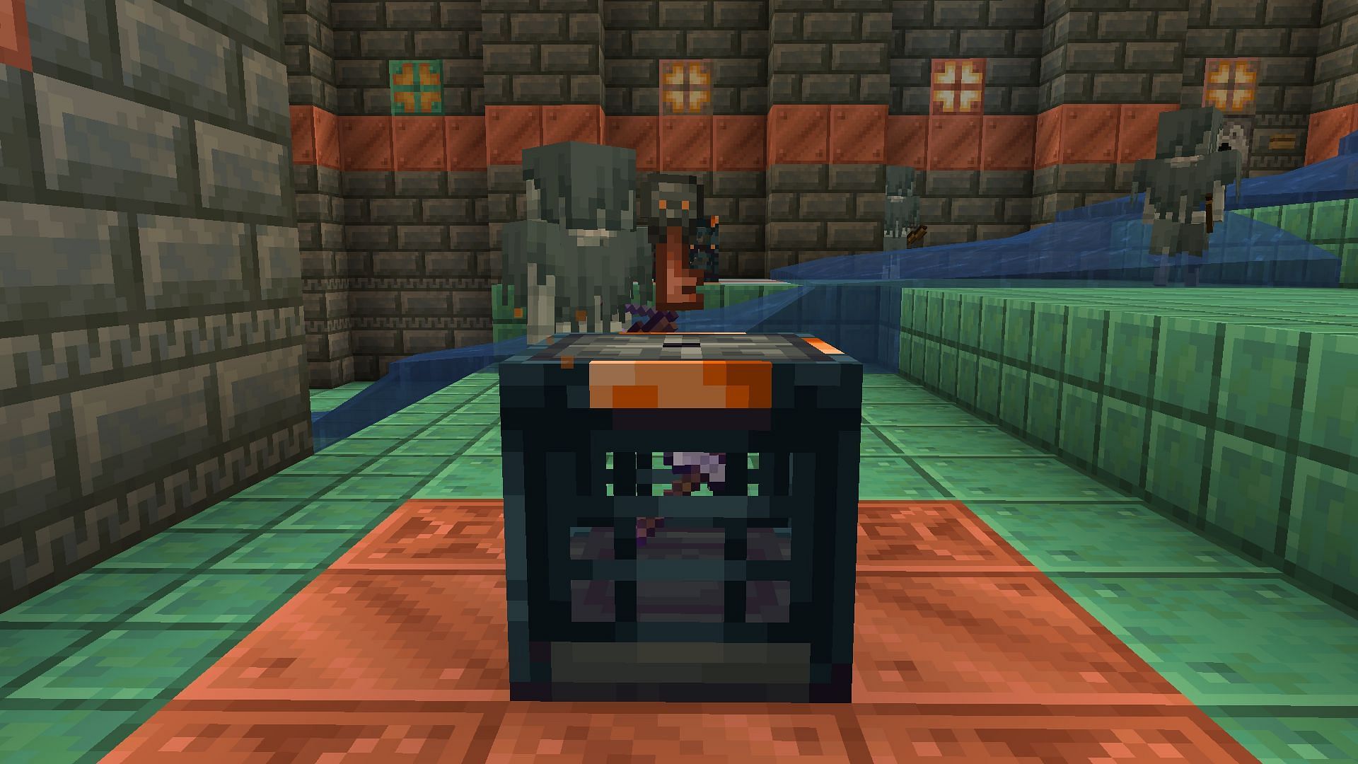 Vault block and trial key in the game (Image via Mojang)