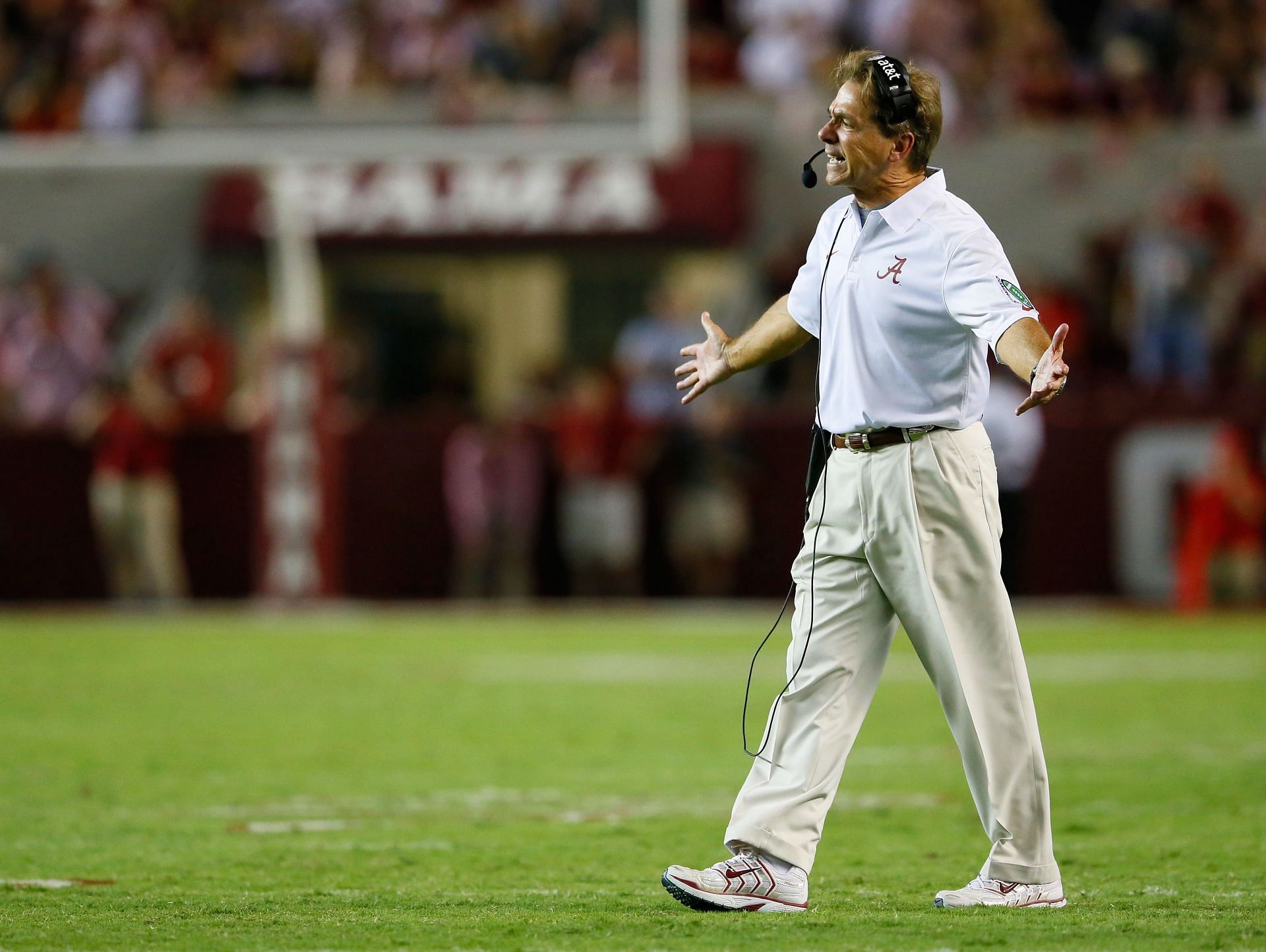 Former head coach Nick Saban of the Alabama Crimson Tide