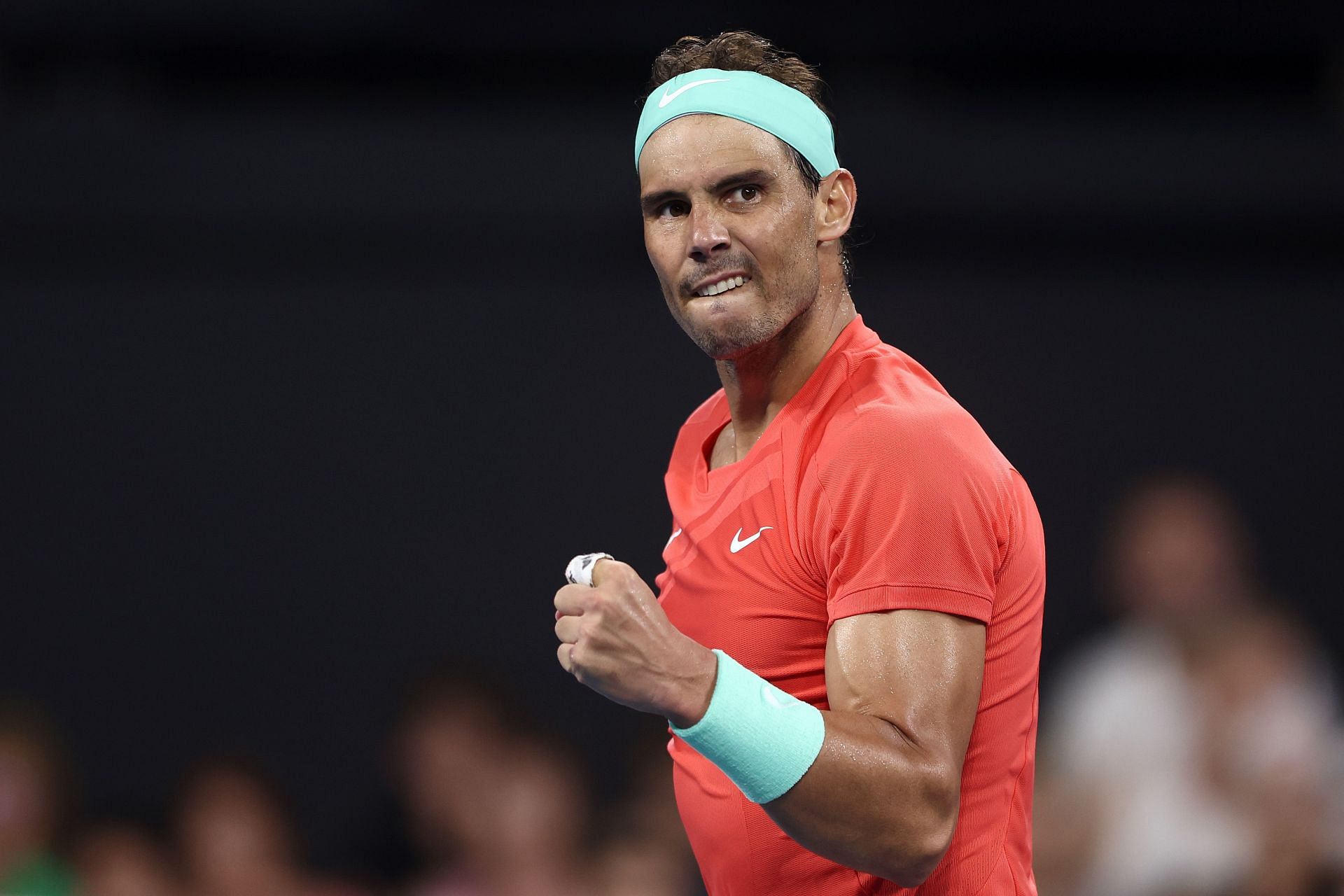 Rafael Nadal pictured at the 2024 Brisbane International