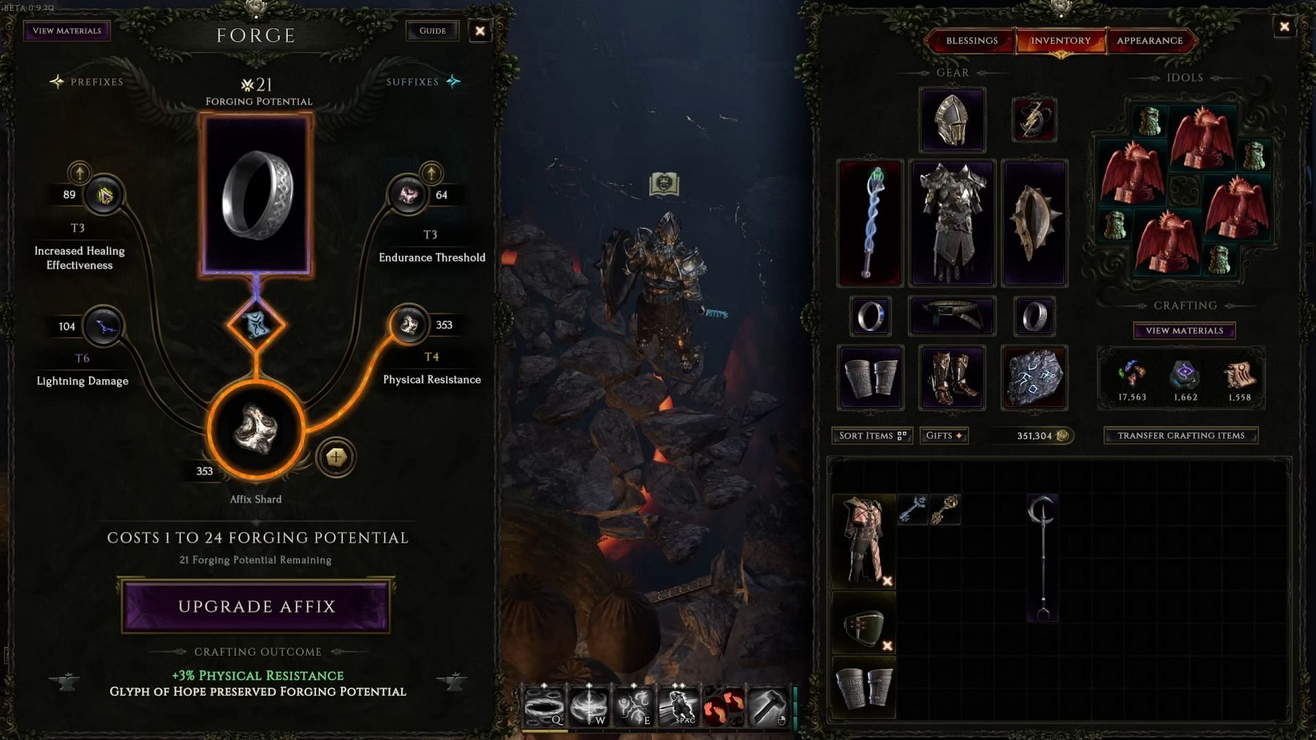 Preview of the Forge menu (Image via Youtube/ Manarith/Eleventh Hour Games)
