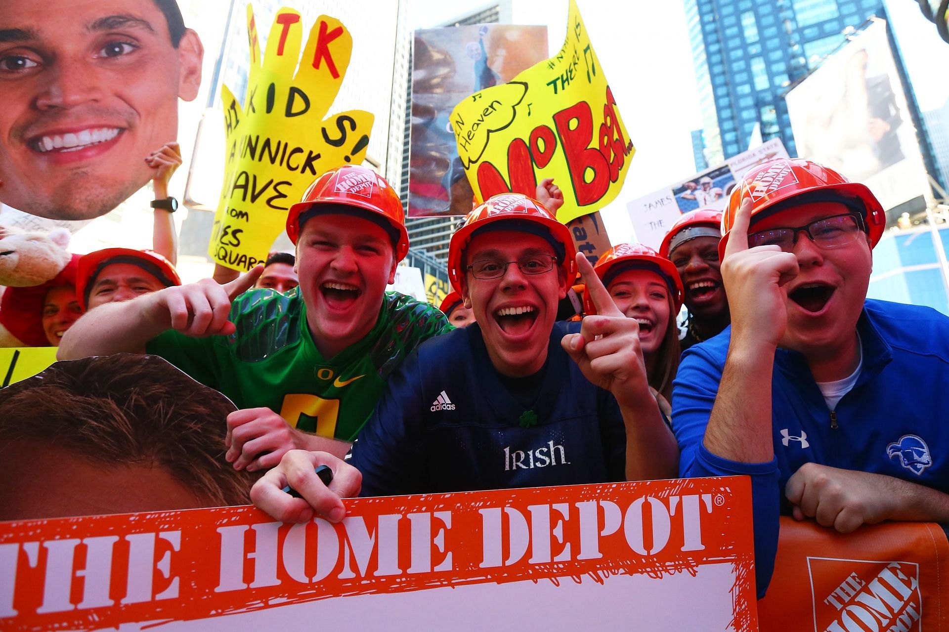 Fans are seen during ESPN&#039;s College GameDay show