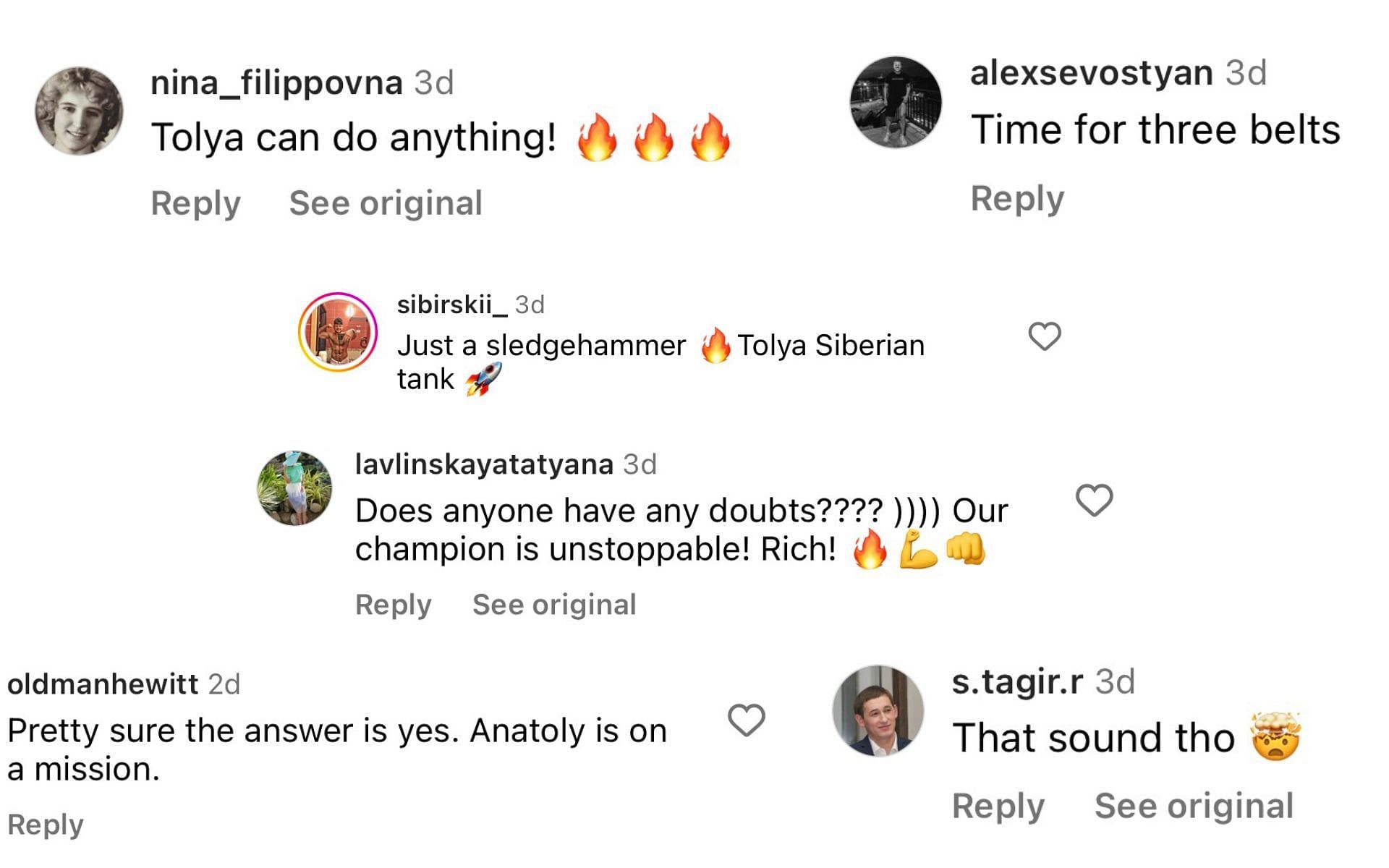 Instagram comments