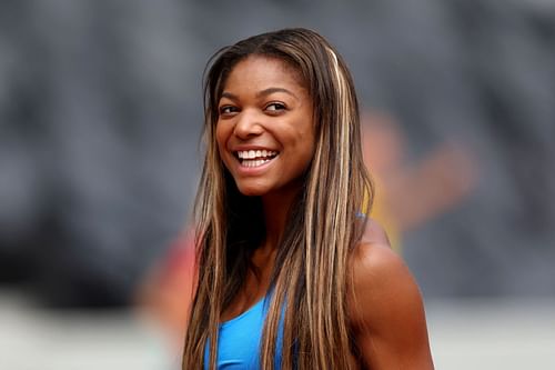 Gabby Thomas during a training session ahead of the World Athletics Championships Budapest 2023. (Photo by Patrick Smith/Getty Images)