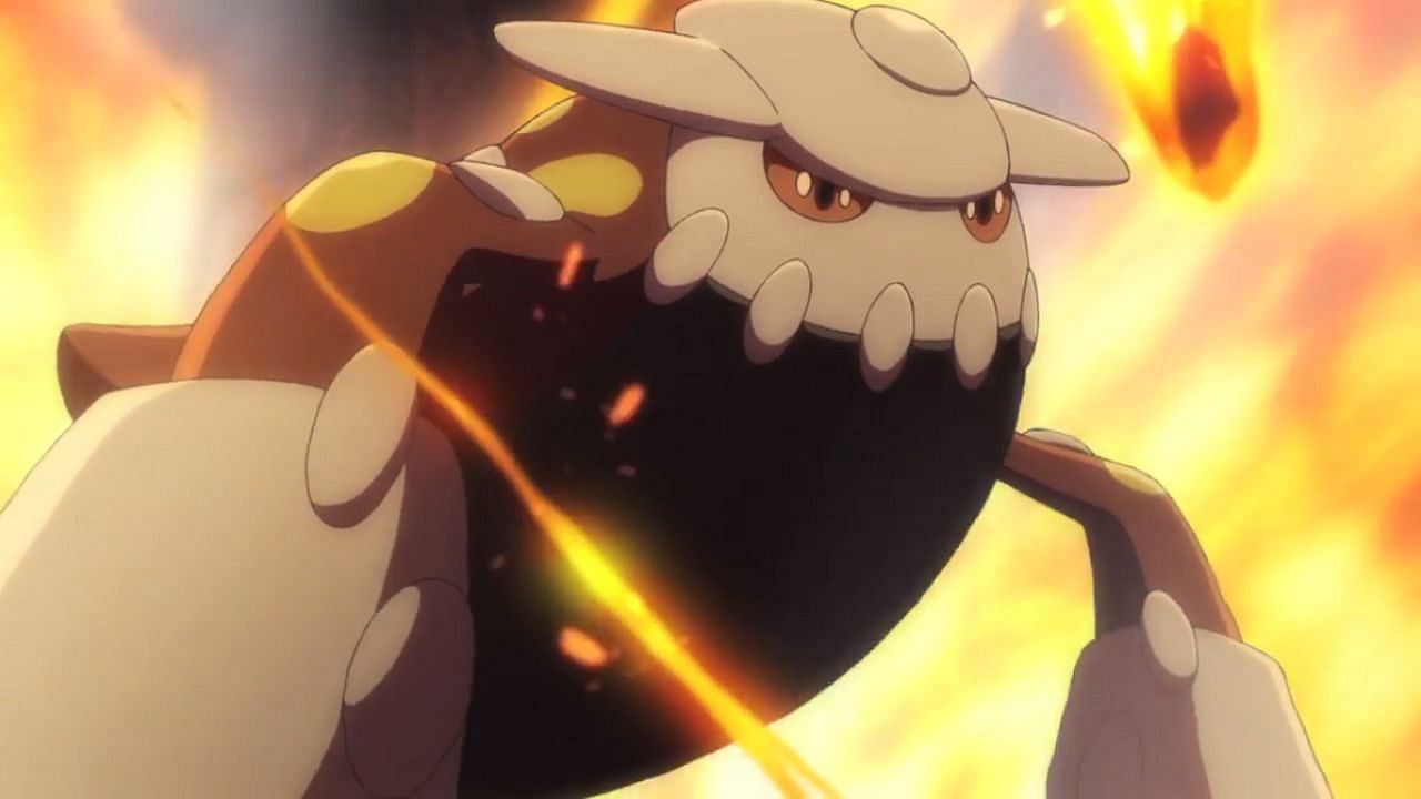 Heatran, as seen in the anime (Image via The Pokemon Company)